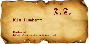 Kis Humbert névjegykártya