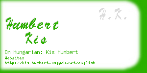 humbert kis business card